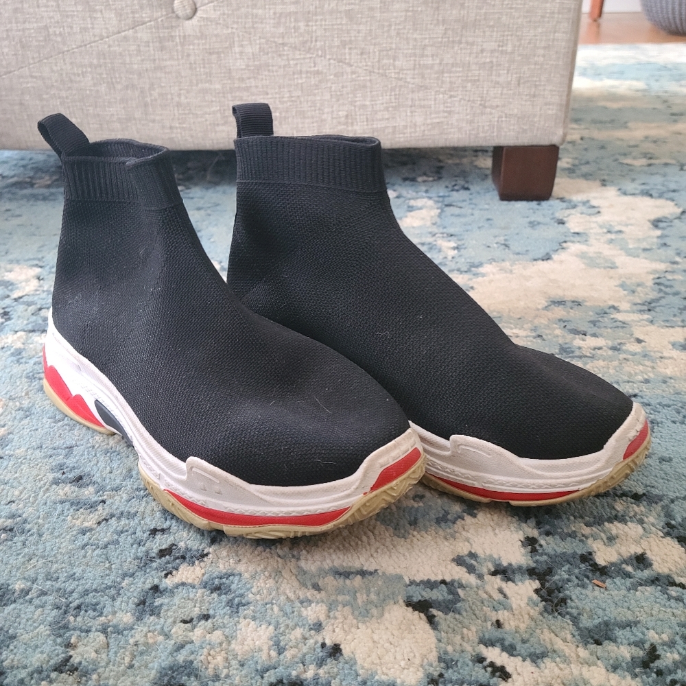 Black sock sneakers